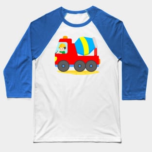 Concrete Truck Cement Mixer Construction Vehicle Boy Baseball T-Shirt